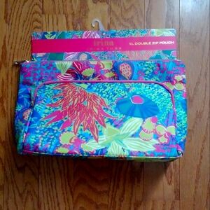 Trina Turk XL double zip pouch NWT